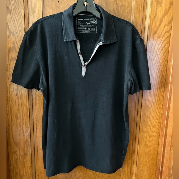 COPY - Hugo Boss Men’s Black Regular Fit Short Sleeve Polo Shirt Size Medium - Picture 1 of 8